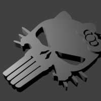 Small Hello Punisher/Hellokitty, punisher 3D Printing 50149
