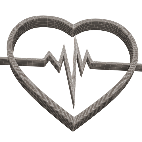 Heartbeat Pulse Symbol 3D Print 501490