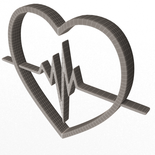 Heartbeat Pulse Symbol 3D Print 501491