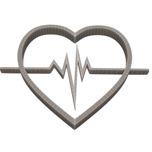 Heartbeat Pulse Symbol 3D Print 501492