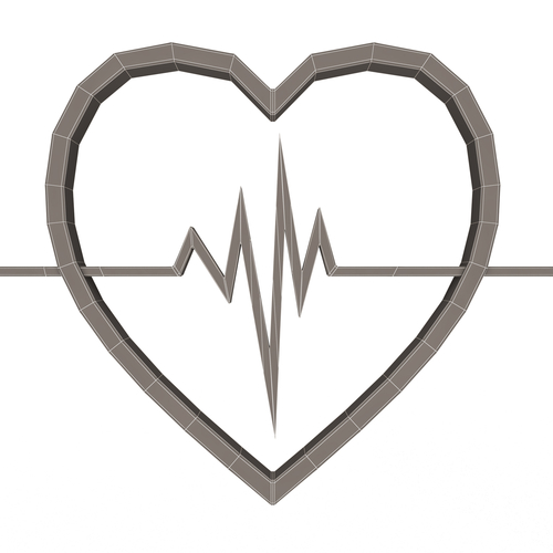 Heartbeat Pulse Symbol 3D Print 501493