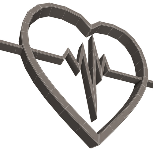 Heartbeat Pulse Symbol 3D Print 501494