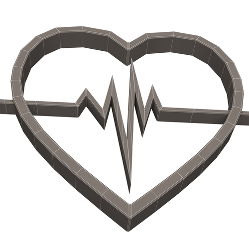 Heartbeat Pulse Symbol 3D Print 501496