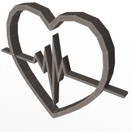 Heartbeat Pulse Symbol 3D Print 501497