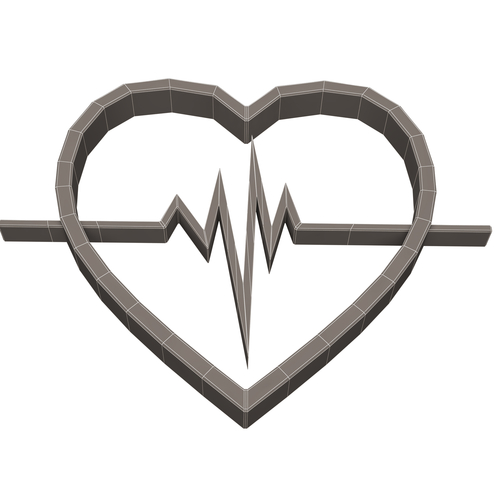 Heartbeat Pulse Symbol 3D Print 501498