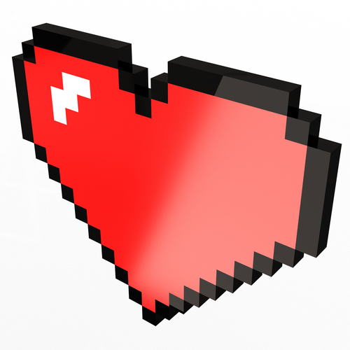 Pixel Heart 3D Print 501865