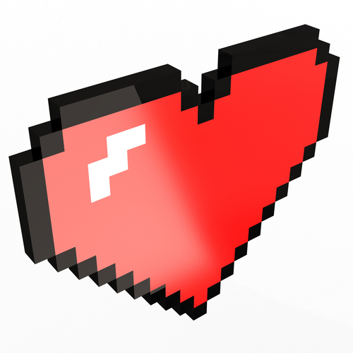 Pixel Heart 3D Print 501867