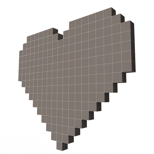 Pixel Heart 3D Print 501870