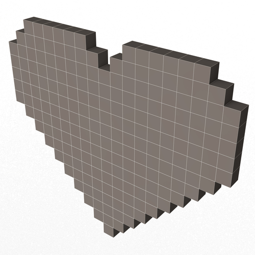 Pixel Heart 3D Print 501871