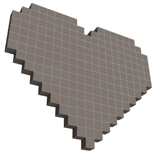 Pixel Heart 3D Print 501872