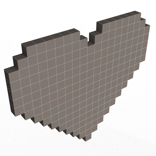 Pixel Heart 3D Print 501873