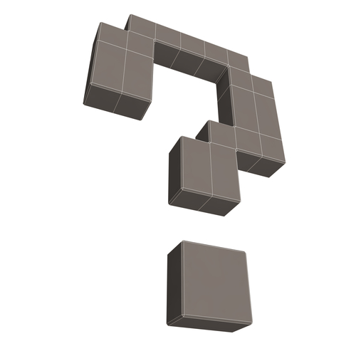 Question Pixelated Symbol 3D Print 501928