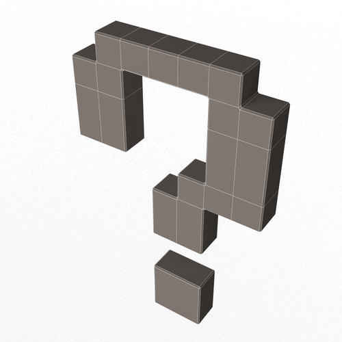 Question Pixelated Symbol 3D Print 501930