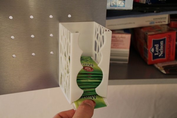 Medium Teabag Dispenser Cupboard Voronoi Sytle 3D Printing 50214
