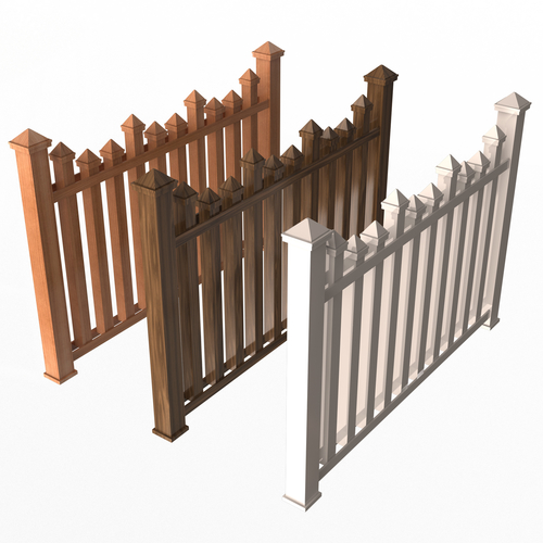 Wooden Fence 01 3D Print 502417