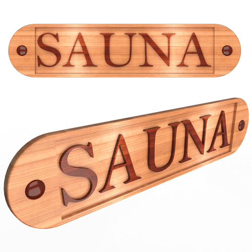 Wooden Sauna Sign 3D Print 502441