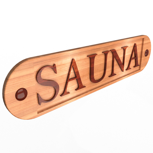 Wooden Sauna Sign 3D Print 502442