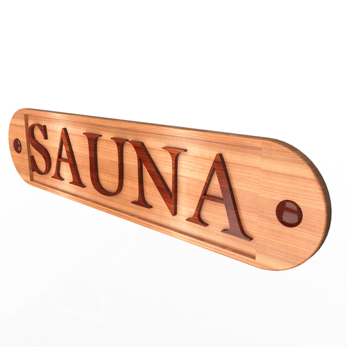 Wooden Sauna Sign 3D Print 502443