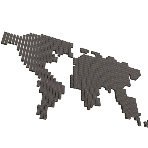 World map Cubes 3D Print 502464