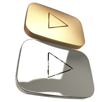 Small Youtube Gold and Silver Play Buttons 3D Printing 502470