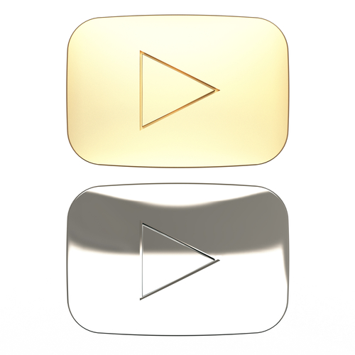 Youtube Gold and Silver Play Buttons 3D Print 502471