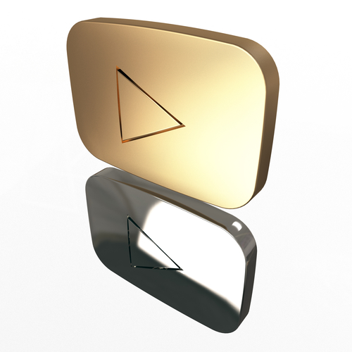 Youtube Gold and Silver Play Buttons 3D Print 502472