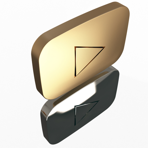 Youtube Gold and Silver Play Buttons 3D Print 502473