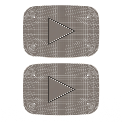 Youtube Gold and Silver Play Buttons 3D Print 502476