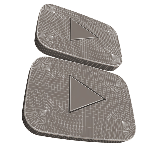 Youtube Gold and Silver Play Buttons 3D Print 502477