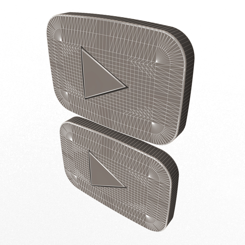 Youtube Gold and Silver Play Buttons 3D Print 502478