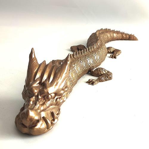 CUSTOMIZABLE GOLD DRAGON, FLEXI, NO SUPPORT 3D Print 502737