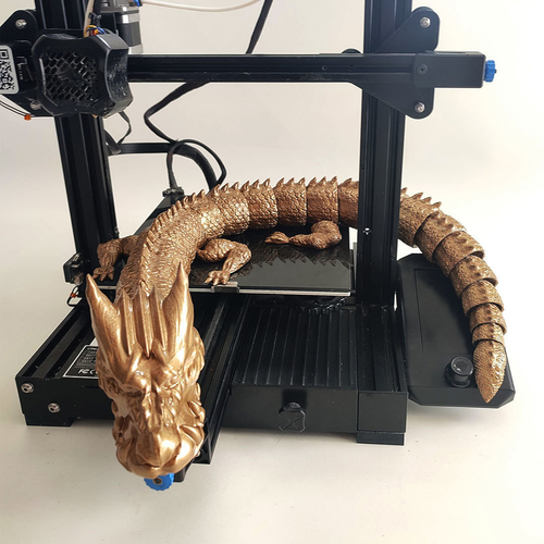 CUSTOMIZABLE GOLD DRAGON, FLEXI, NO SUPPORT 3D Print 502738