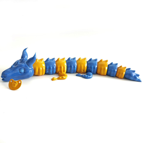 CUSTOMIZABLE BABY RHINO DRAGON, FLEXI, NO SUPPORT 3D Print 502741