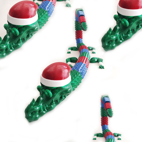 CUSTOMIZABLE CHRISTMAS DRAGON, FLEXI, NO SUPPORT 3D Print 502745