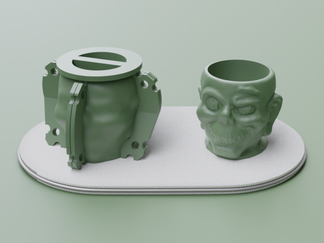 Zombie Head - Mold for making plant pots 3D Print 502822