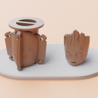 Small Groot - Mold for making plant pots 3D Printing 502823