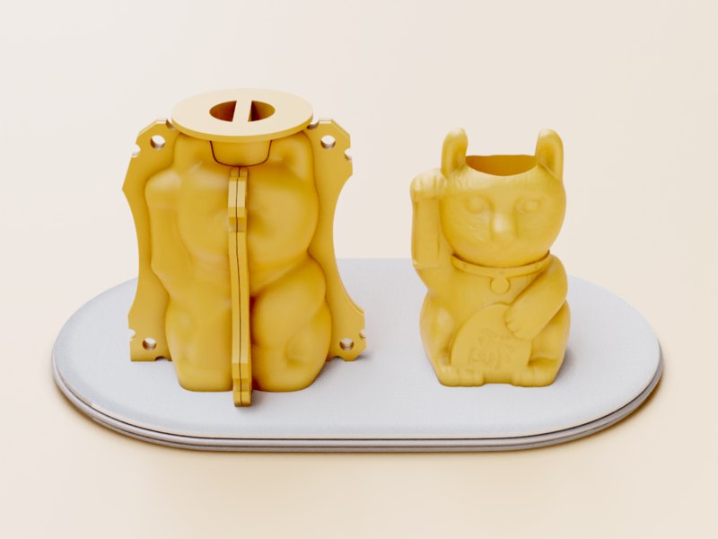 Maneki-neko  - Mold for making plant pots