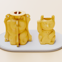 Small Maneki-neko  - Mold for making plant pots 3D Printing 502825