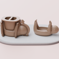 Small Sloth - Mold for making plant pots 3D Printing 502826