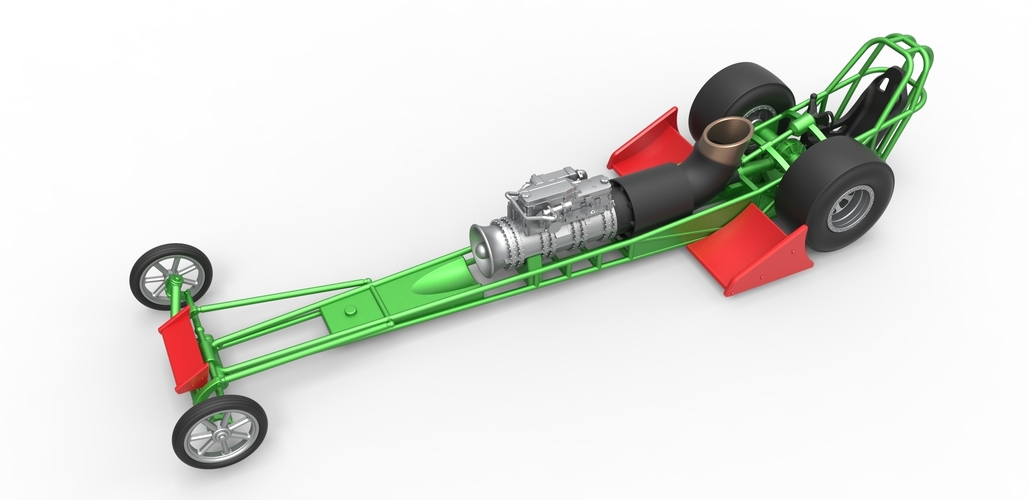 Front engine jet dragster Scale 1:25 3D Print 502828