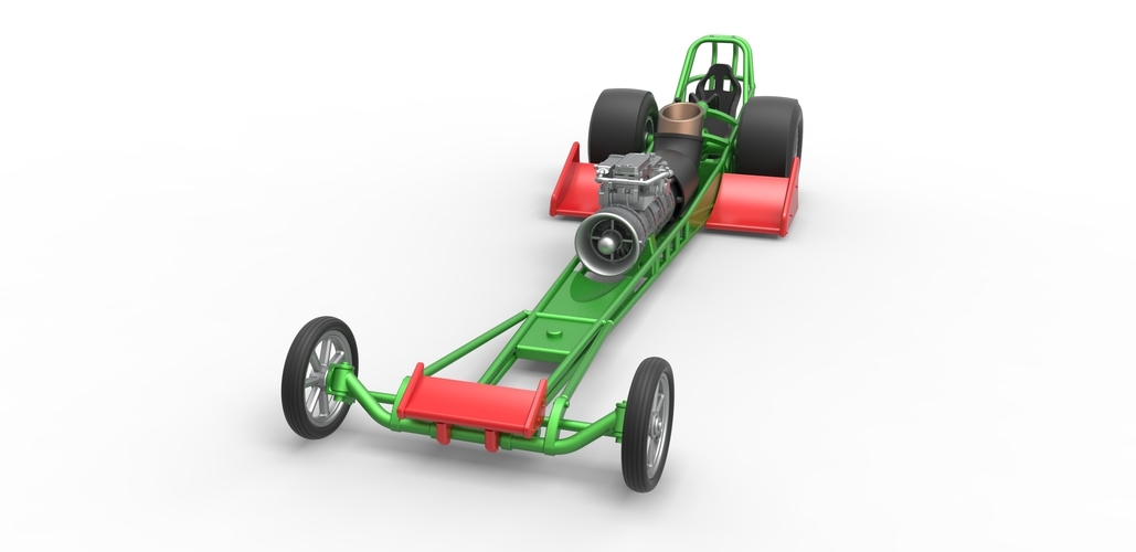 Front engine jet dragster Scale 1:25 3D Print 502830