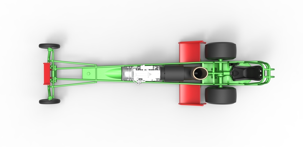 Front engine jet dragster Scale 1:25 3D Print 502836