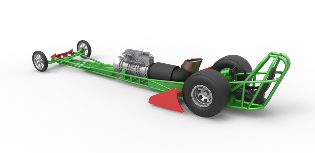 Front engine jet dragster Scale 1:25 3D Print 502837