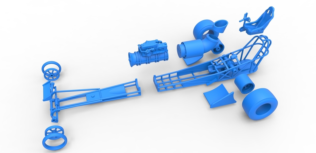 Front engine jet dragster Scale 1:25 3D Print 502843