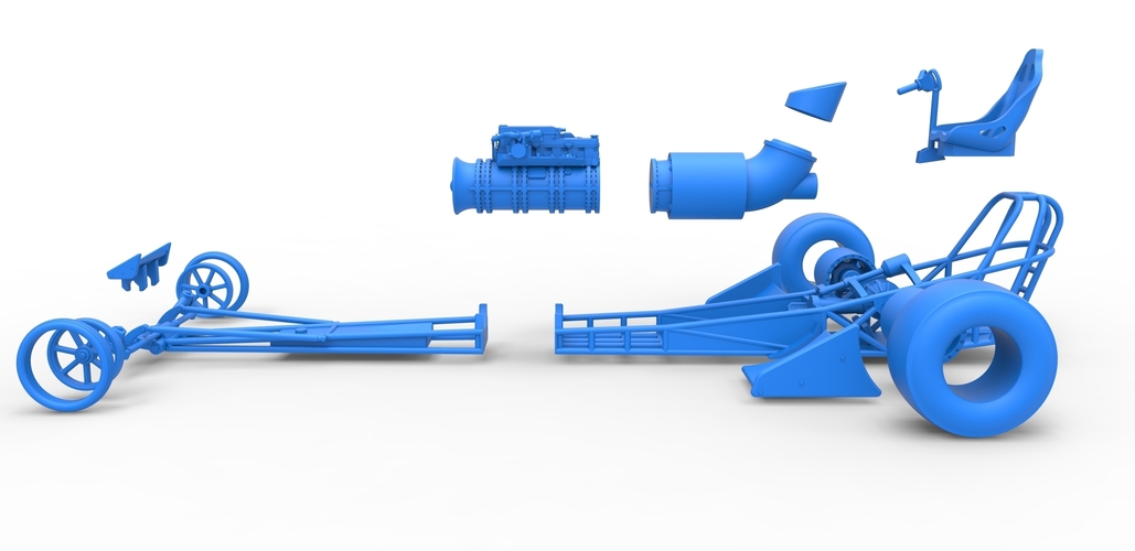 Front engine jet dragster Scale 1:25 3D Print 502845