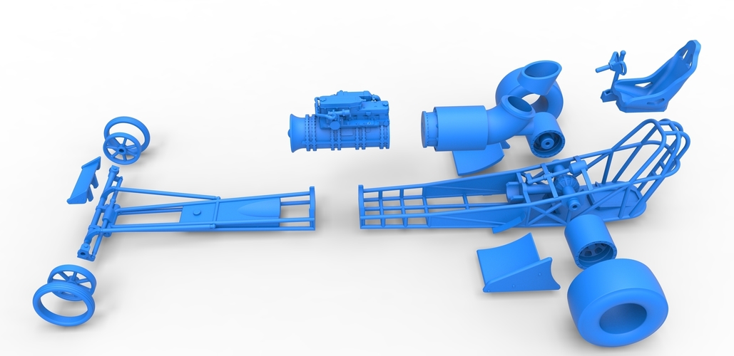 Front engine jet dragster Scale 1:25 3D Print 502846