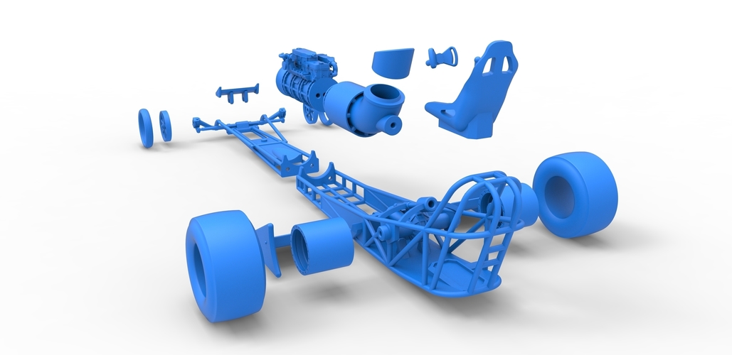 Front engine jet dragster Scale 1:25 3D Print 502847