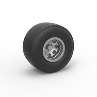 Small Diecast dragster rear wheel Scale 1:25 3D Printing 502877