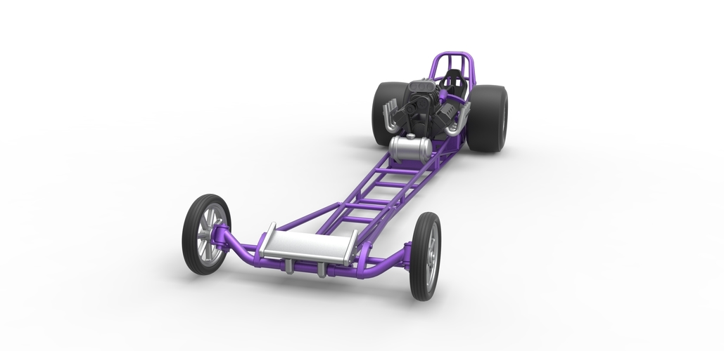 Front engine dragster with V8 Scale 1:25 3D Print 502917