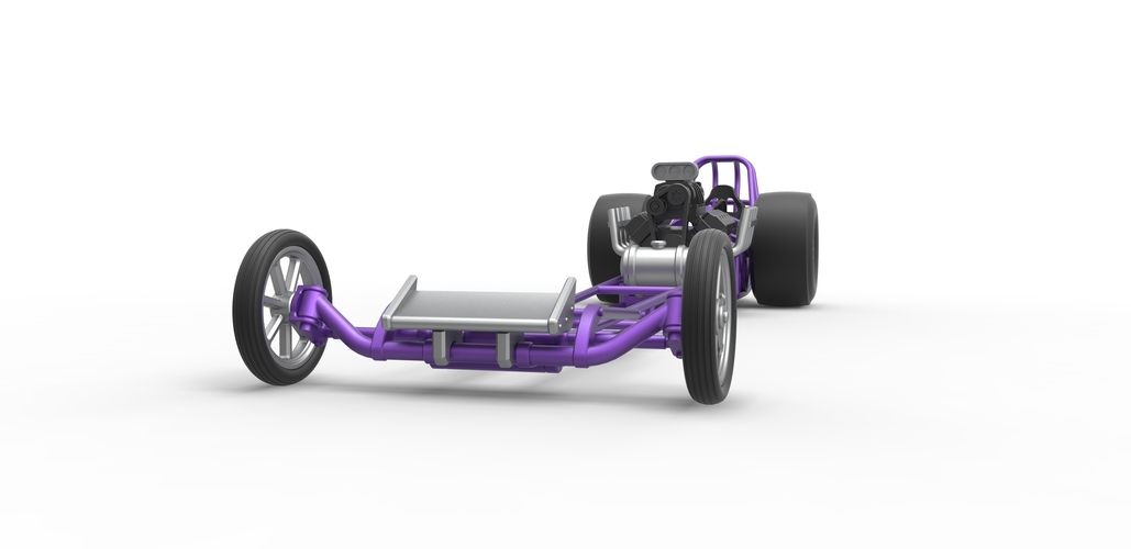 Front engine dragster with V8 Scale 1:25 3D Print 502918